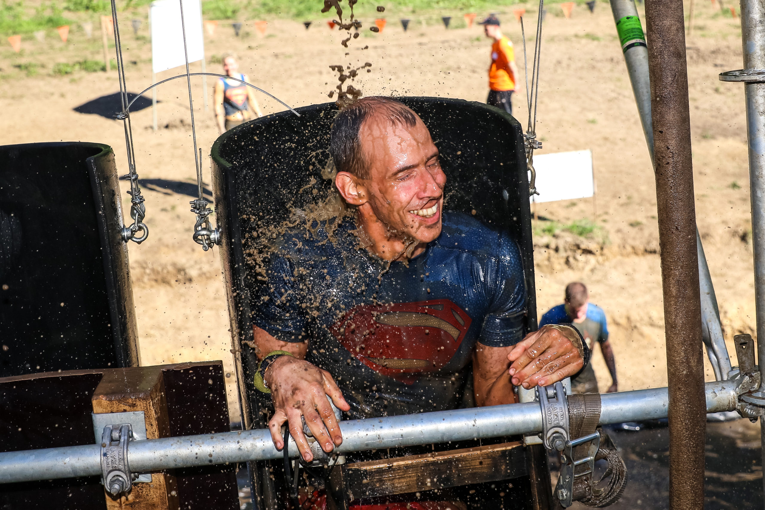 Participant comes out from the tube, smiling